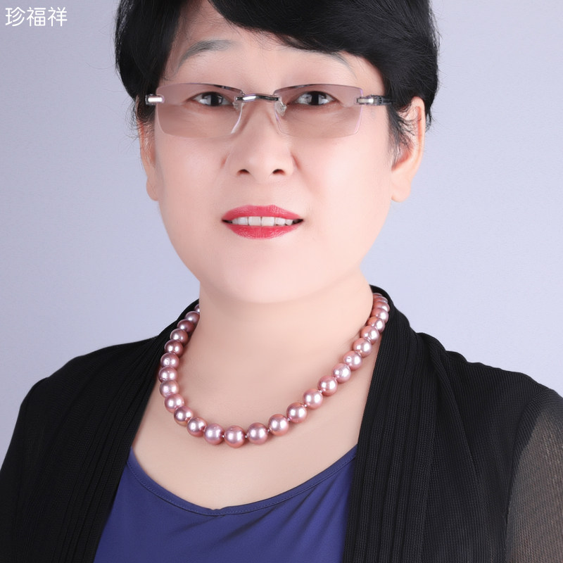 淡水珍珠项链超大奢华圆形紫色爱迪生大珍珠锁骨链送妈妈12-13