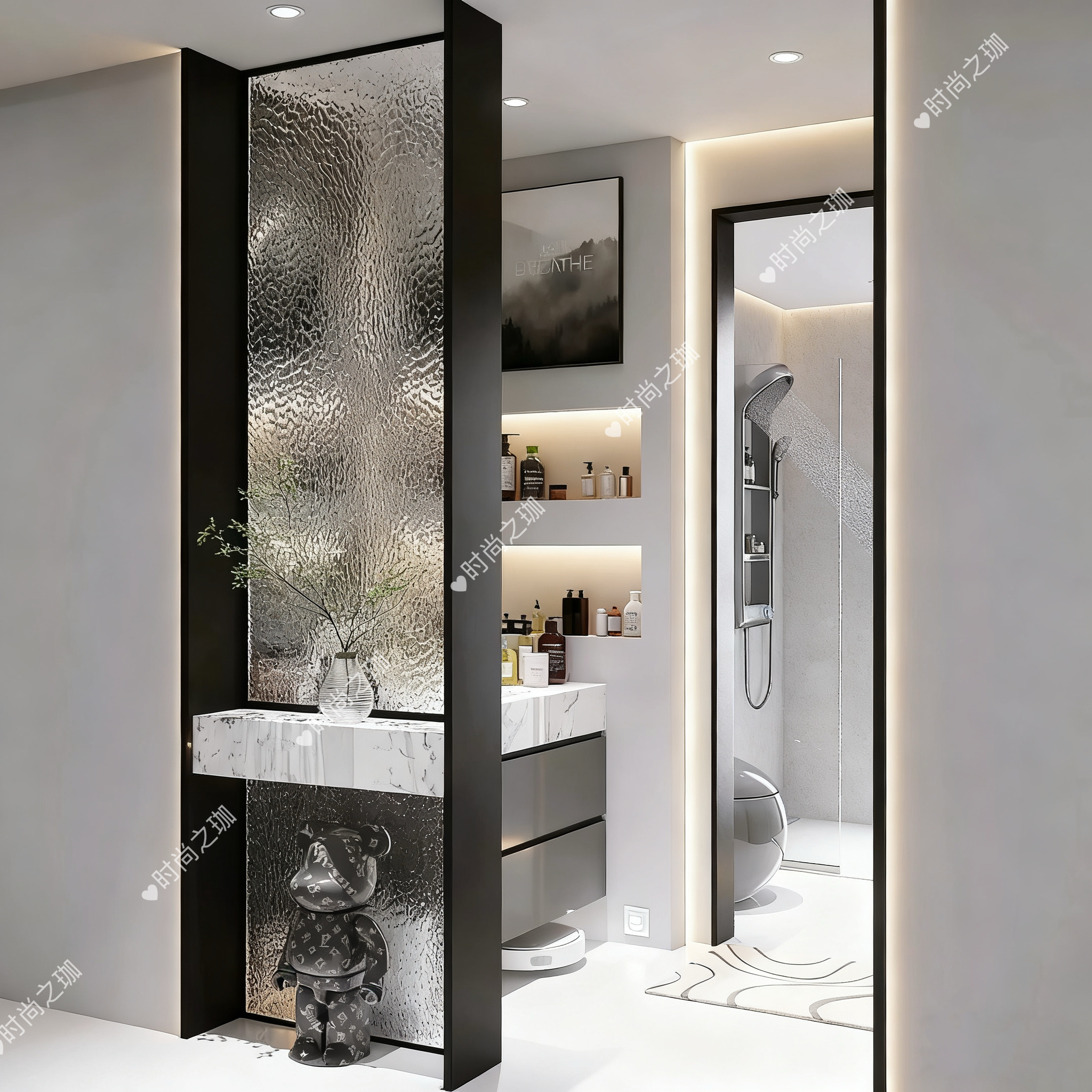 可移动免打孔两用玻璃隔断屏风