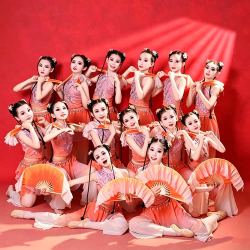 儿童服春嬉舞蹈表演服装女少儿蝴蝶春情春风桃花信来古典舞演出服