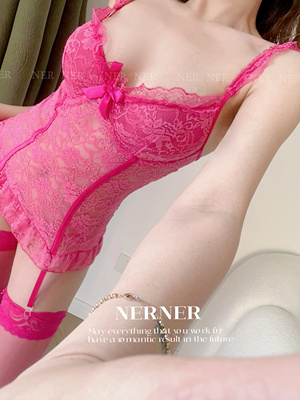 NERNER【爱意】优质蕾丝性感花边吊带修身显瘦内衣套装 镂空时尚