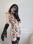 侧开衩裙女高级性感约会睡裙 旗袍无袖 复古韵味 新中式 NERNER梧桐