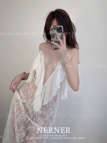 NERNER 唯美爱情* 绝美优雅透蕾丝深v礼服性感露背法式内衣 浪漫