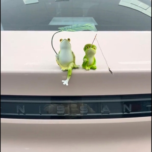 车载摆件撑伞乘凉青蛙阳台庭院花园鱼缸布置装饰摆件仿真动物摆设