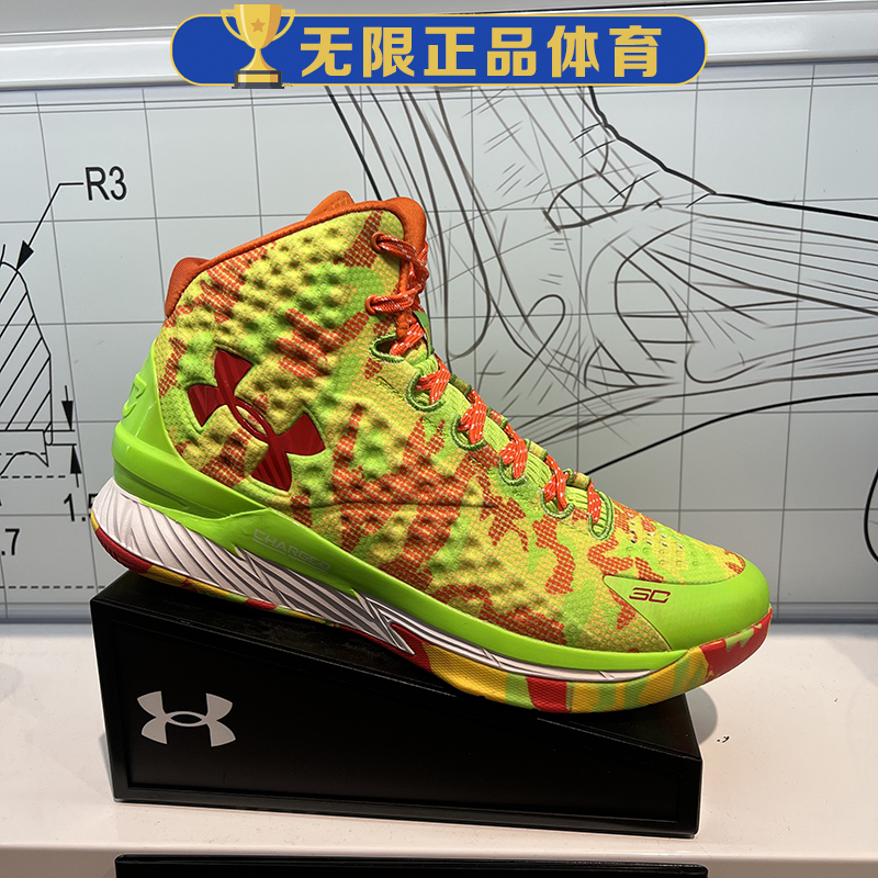 UA 安德玛 CURRY 1 SPK 糖果配色 库里1代男子高帮篮球鞋 3026196