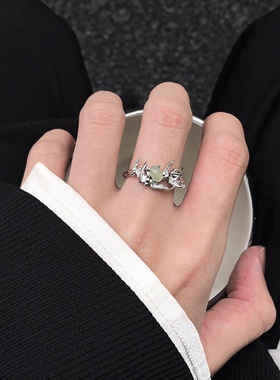 新中式绿光戒指男女戒指