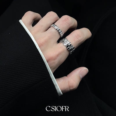 规则方块男女戒指小众设计简约