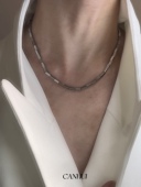 CS1OFR方块钛钢项链简约风男女ins嘻哈小众设计配饰韩版 锁骨链