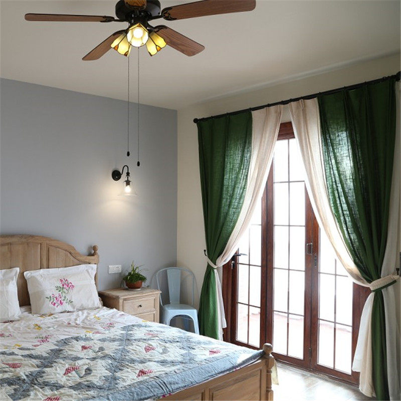 【草绿+原色】点睛专业定制做 美式乡村复古纯色拼接棉麻亚麻窗帘,居家布艺,定制窗帘,淘宝优惠券,粉丝福利购,淘宝优惠卷