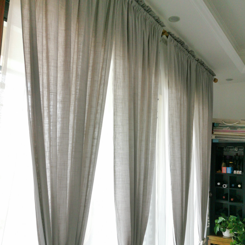 【秋水】点睛专业定制做 浅灰美式乡村复古纯色拼接棉麻亚麻窗帘,居家布艺,定制窗帘,淘宝优惠券,粉丝福利购,淘宝优惠卷