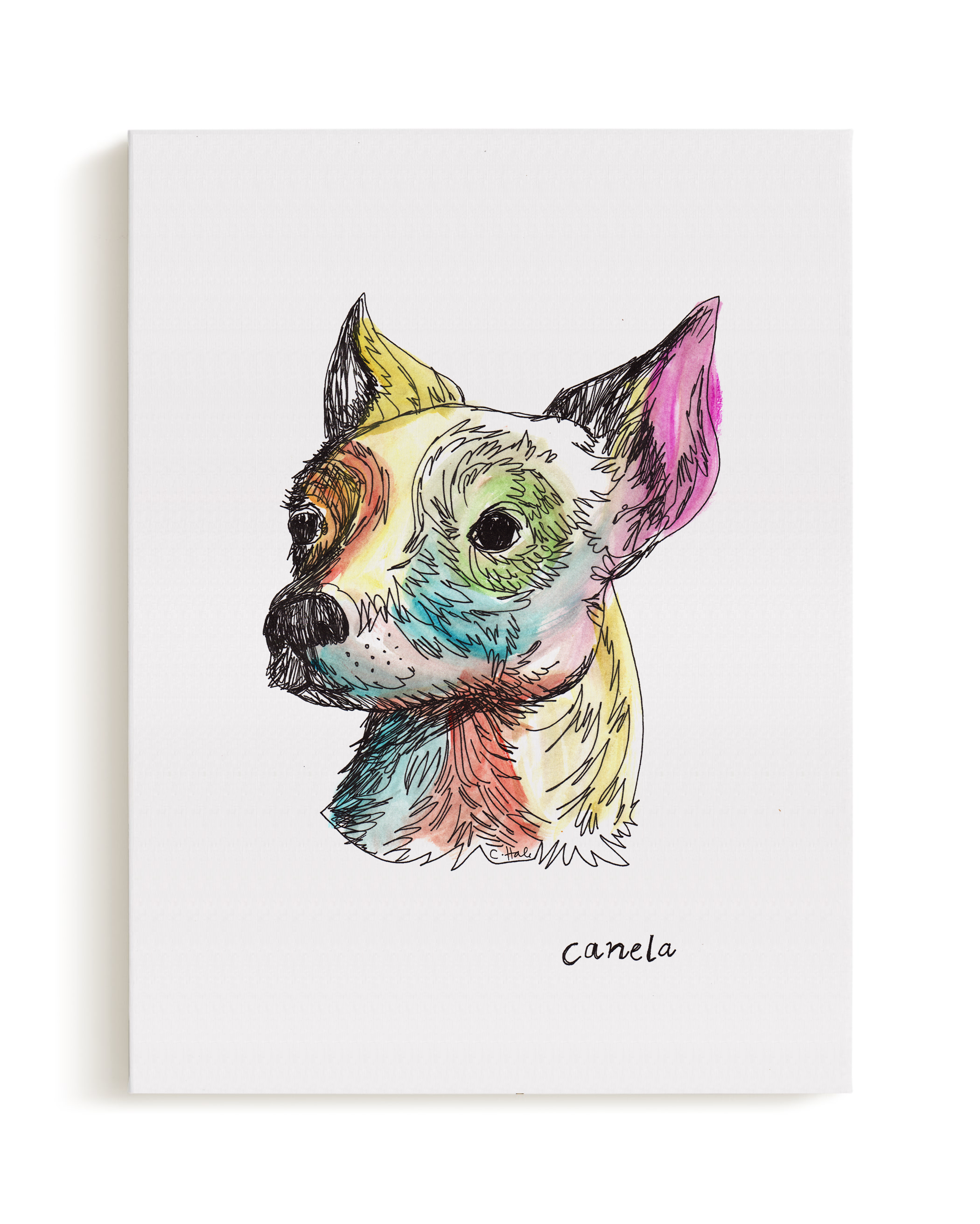 izzyand独家速写狗无框画小众挂画沙发背景墙玄关装饰画ins风潮