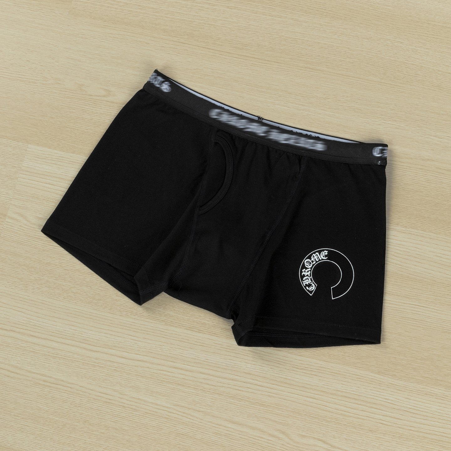 ERD CRAZY 黑色-基础160克重弹力平角裤罗纹织带爱心马蹄内裤男潮