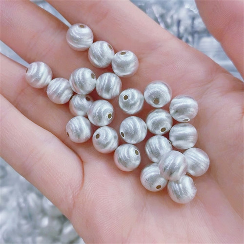 DIY925银散珠配件拉丝珠手链隔珠