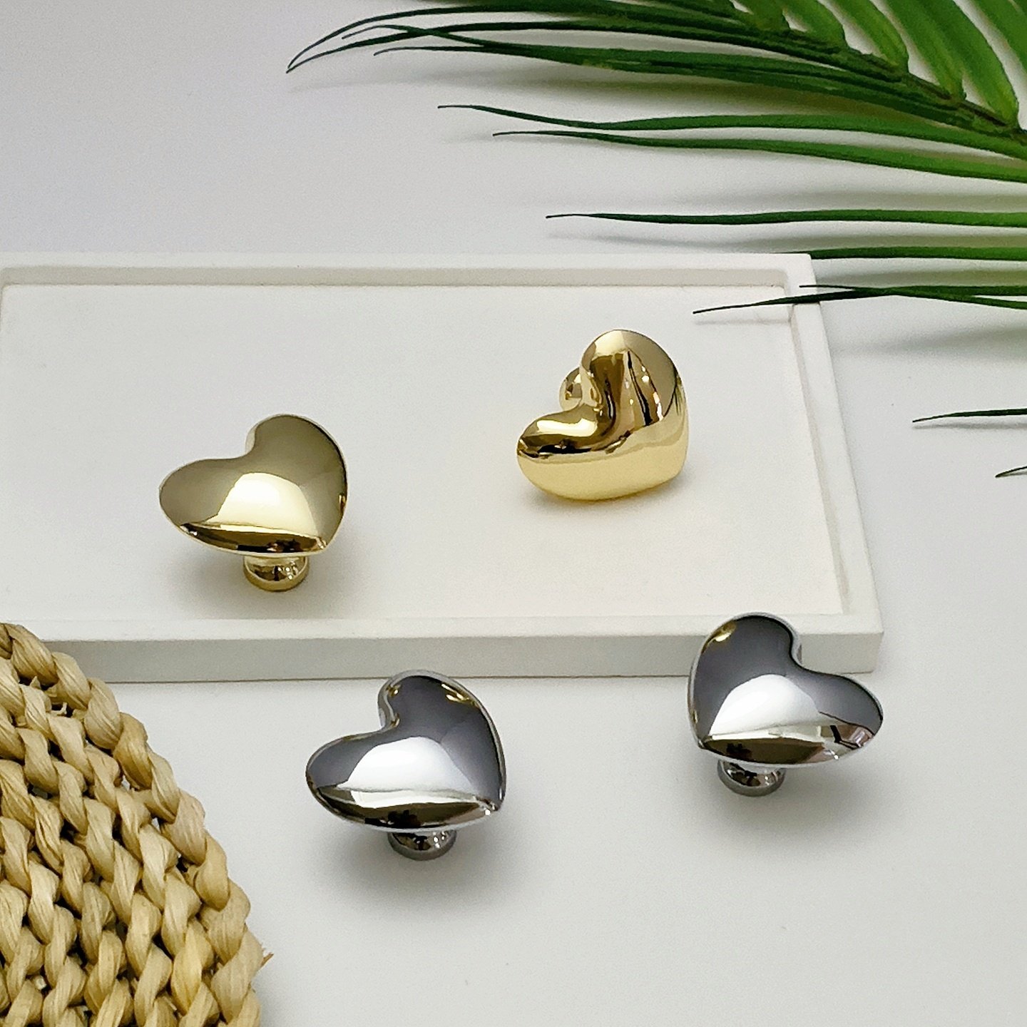 轻奢高端爱心拉手锌合金单孔不褪色莫兰迪色系家具五金配件