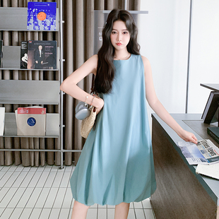 2557 花苞裙中裙 P145控208 纯色连衣裙无袖 2025新款