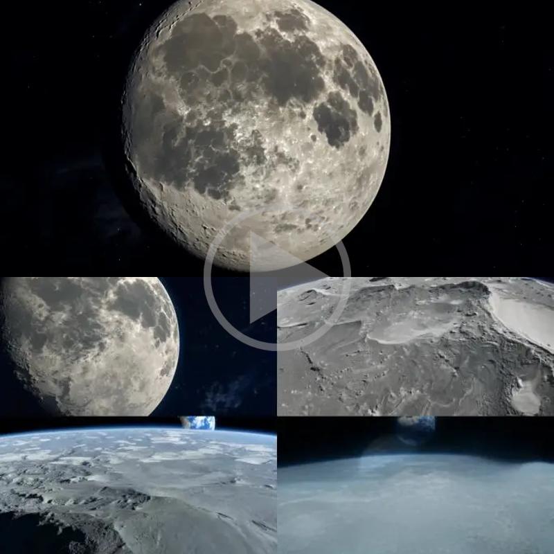 月球表面嫦娥五号行星探索陨石坑科学LED舞台背景视频剪辑素材