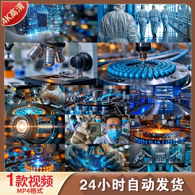 高清人工智能AI芯片科技半导体光刻机智能制造科研生产视频素材
