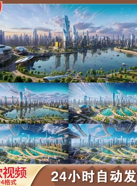 城市未来AI科技智慧交通特效元宇宙LED舞台背景视频剪辑素材