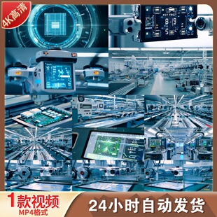 高清智能制造自动化生产线无人机飞控系统集成电路传感器视频素材