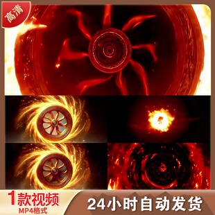 高清风火轮哪吒火焰特效魔法能量国潮火圈混天绫尖枪仙侠视频素材