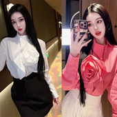 气质减龄显瘦衬衣 新款 欧货高级感巨好看立体花绝美衬衫 女2026春季