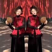 水貂毛唐装 新中式 轻国风红色高端气质夹棉马甲女2025秋冬新款 上衣