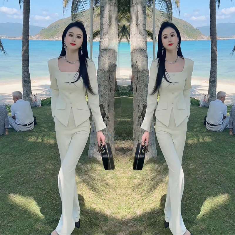 小香风套装女春季新款高级感御姐气质女神范纯色上衣阔腿裤两件套,女装/女士精品,时尚套装,淘宝优惠券,粉丝福利购,淘宝优惠卷