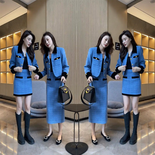 冬季小香风时尚套装裙子气质显瘦