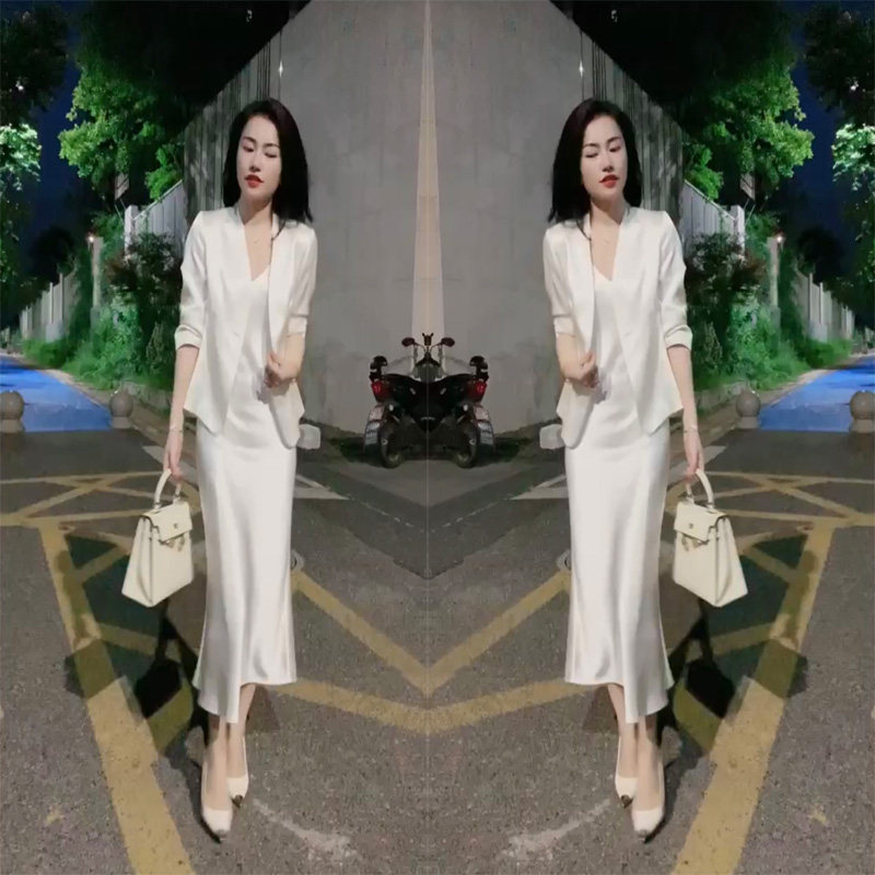 网红爆款法式气质感两件套裙2023夏显瘦西服外套+修身开叉吊带裙m,女装/女士精品,礼服/晚装,淘宝优惠券,粉丝福利购,淘宝优惠卷