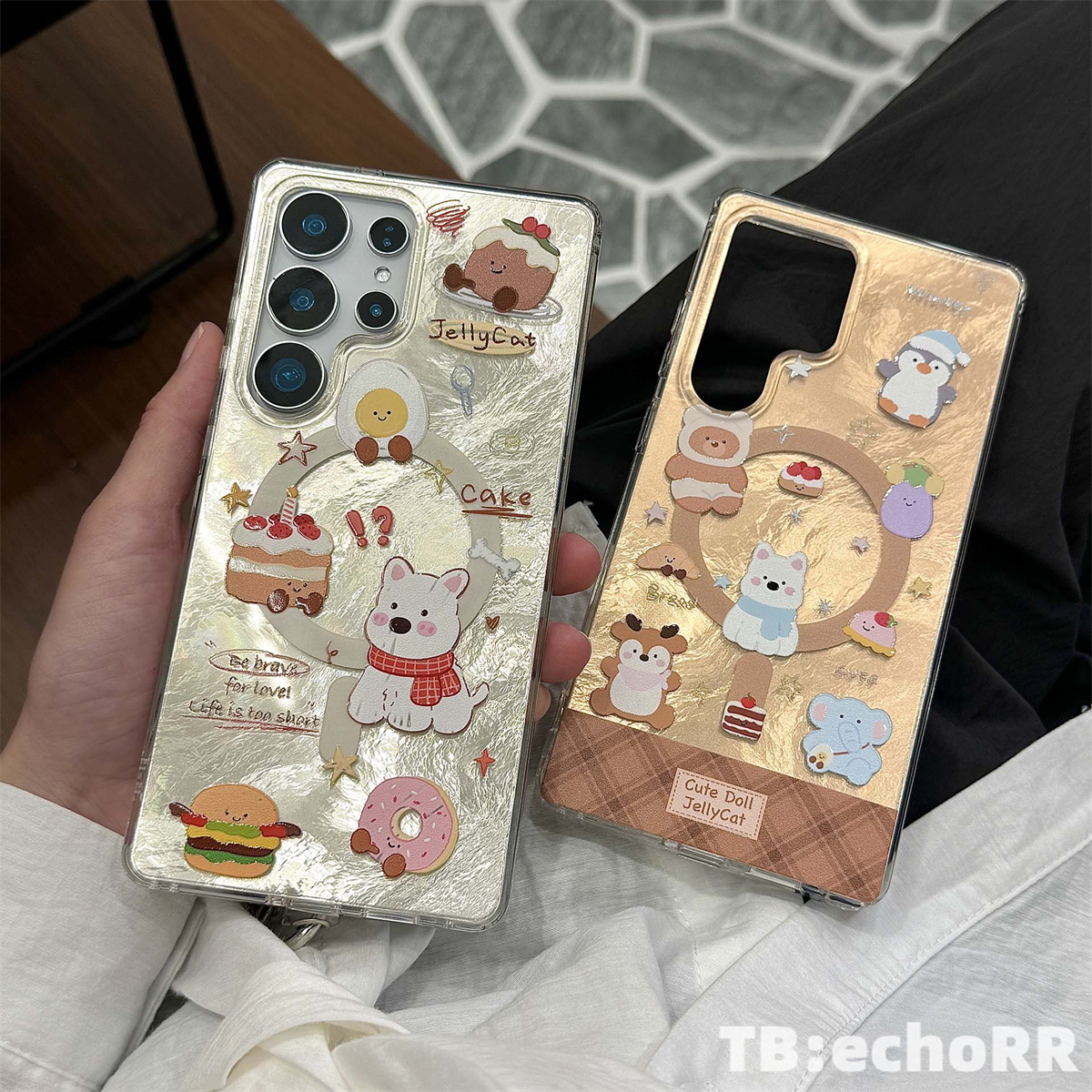 适用于三星S24Ultra手机壳 ins风 日韩 西高地 磁吸 S25Plus S23+ S22 手链 锡纸纹双层IMD 全包防摔保护套