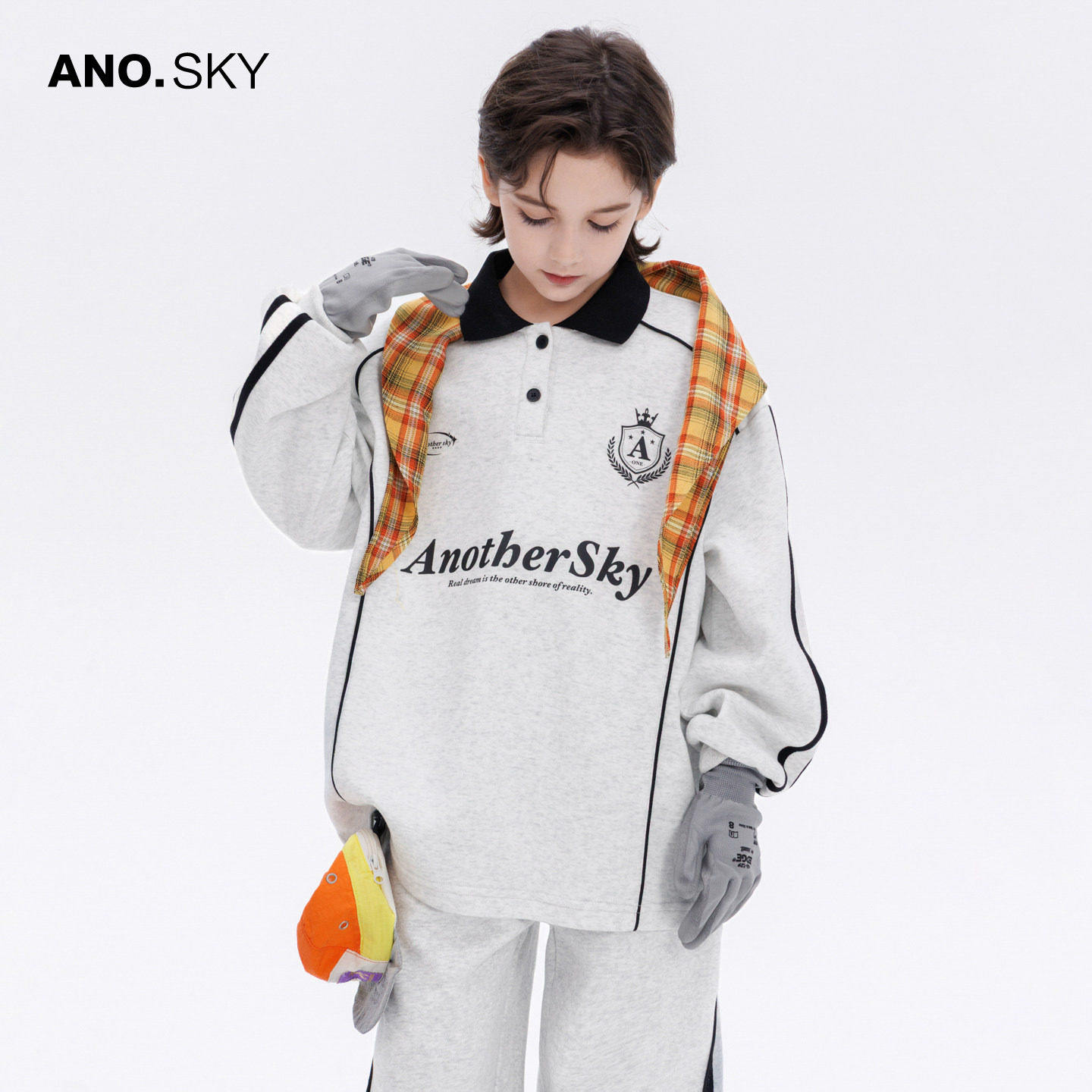 anothersky 儿童春装青少年运动套装男童春秋2026新款POLO衫衣服