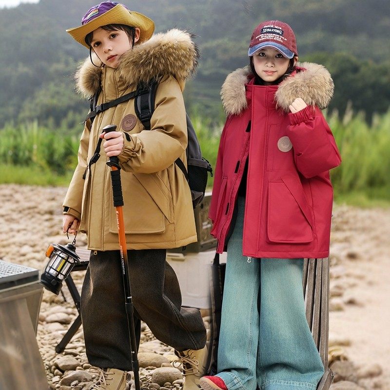 法国BADNUT儿童羽绒服冬季2025新款男女童三防免洗中大童加厚外套