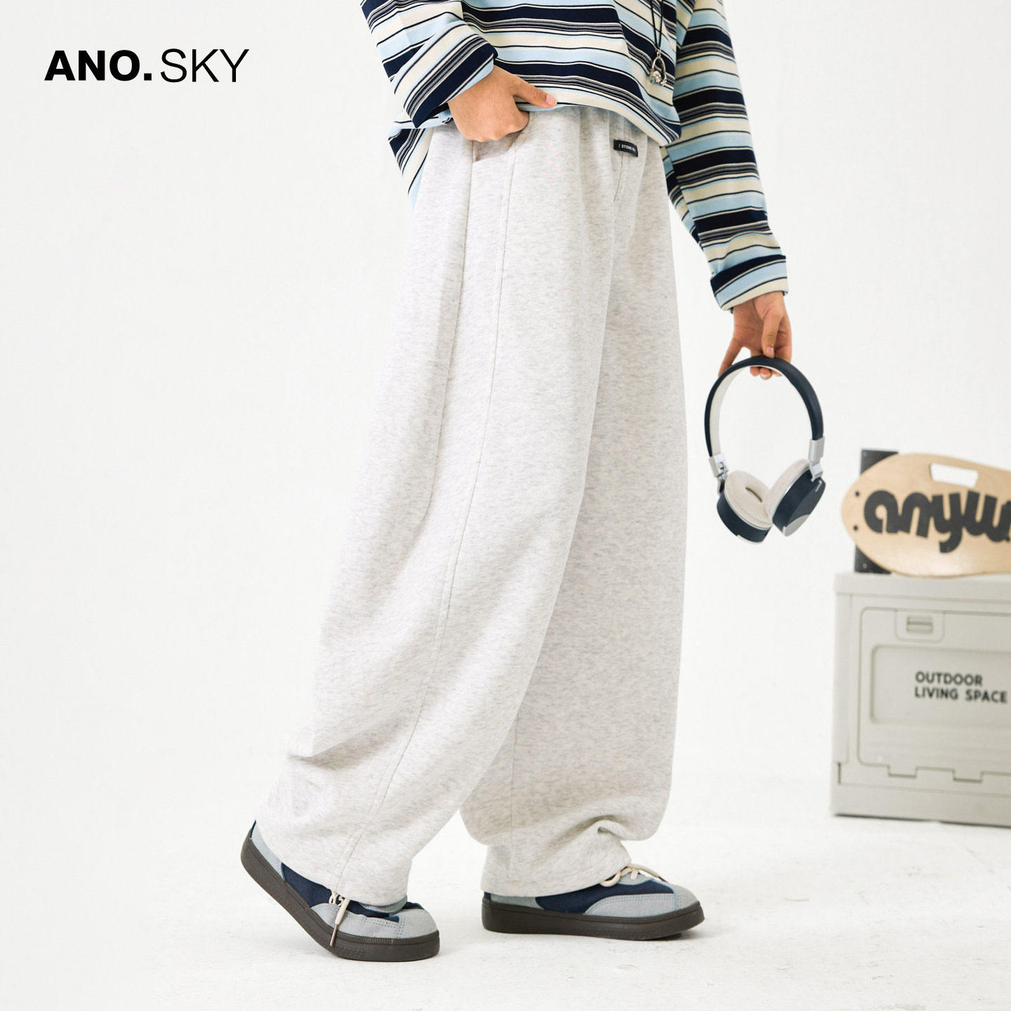 anothersky 男童春秋宽松运动卫裤2026新款儿童长裤春装休闲裤子