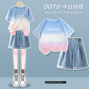 Next MaxM女童套装2026夏季新款儿童短袖洋派夏装大童薄款两件套