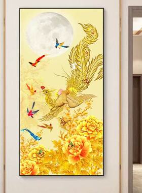 新中式百鸟朝凤图国画花鸟茶室书