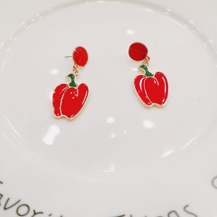 精致高端韩版 有耳洞水果辣椒奇异果西瓜清凉学生清纯水果乐园 原版