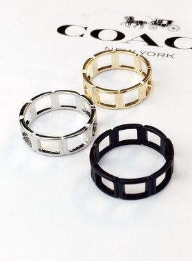 简洁金属线条日韩风潮人街拍戒指