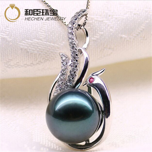 925纯银包金送妈妈送婆婆黑珍珠