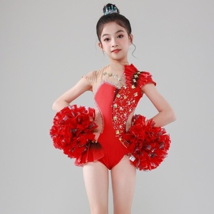 新款艺术体操服儿童女艺考比赛幼儿啦啦队比赛演出服竞技健美操服