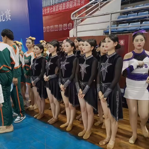 儿童校园啦啦操比赛服技巧表演服女啦啦操爵士表演服啦啦队服成人
