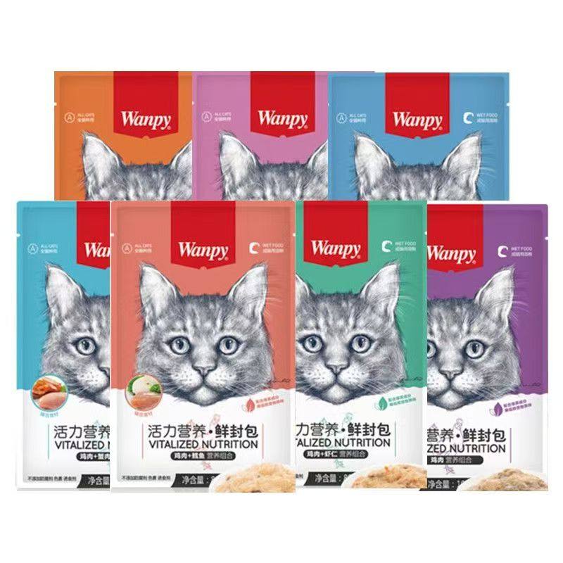 wanpy顽皮鲜封包成幼猫罐头活力营养猫咪零食猫粮猫湿粮零食餐包