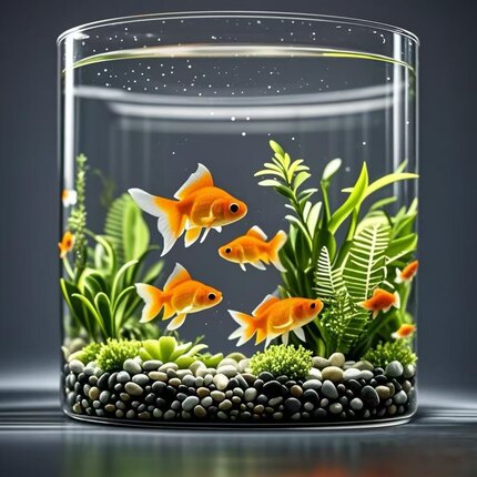 加厚金鱼缸圆形圆柱大小号鱼缸水族箱生态小型乌龟缸造景培装饰
