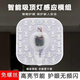 红外人体感应模组灯芯光源吸顶换灯盘声光控雷达楼梯楼道物业改造