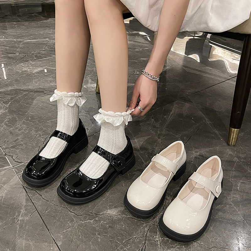 初中生小学生白黑色小皮鞋少女孩毕业朗诵公主鞋合唱团表演出鞋子