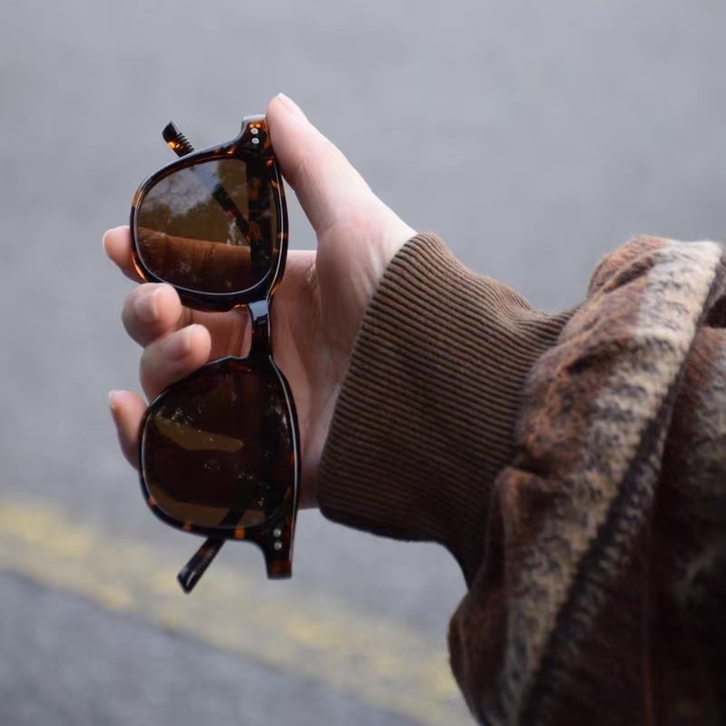 复古时尚方框豹纹太阳眼镜男款韩版潮开车防紫外线强光防晒墨镜女