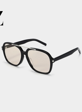 薛之谦宋佳同款黑框浅茶色墨镜男高级感痞帅大框大脸太阳眼镜女潮