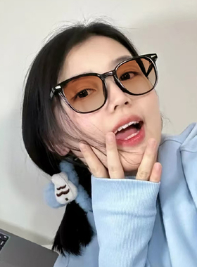 方圆脸适合的落日色眼镜近视大框