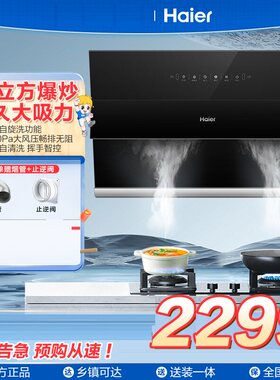 海尔CXW-219-EC906S抽油烟机侧吸22m³/min 350pa 自清洁油烟机