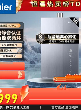 Haier/海尔 JSLQ27-16K70AGTDU1燃气热水器无冷凝水16L一级零冷水