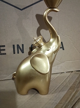 招财乔迁家居树脂轻摆件奢酒柜全大象新居电视柜高档客厅装饰品