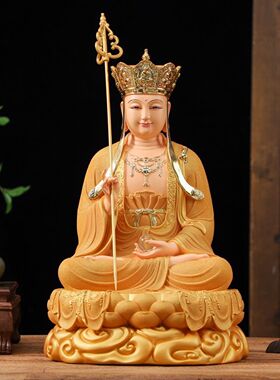 九华山树脂地藏王佛像家用神像客厅佛堂菩萨供奉沙金摆件地藏王像